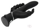 Happyrabbit Triple - AKKUS Csikló-És Análkaros Vibrátor (Fekete) - Vibrátorok