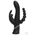 Happyrabbit Triple - AKKUS Csikló-És Análkaros Vibrátor (Fekete) - Vibrátorok
