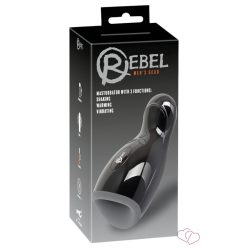 Rebel - fűthető, vibráló, fel-le mozgó maszturbátor (fekete) - Férfi termékek