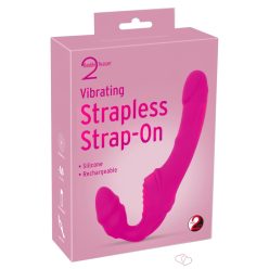 Double2Teaser - tartópánt nélküli felcsatolható vibrátor (pink) - Felcsatolható játékszerek (strap-on)