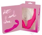 Double2Teaser - tartópánt nélküli felcsatolható vibrátor (pink) - Felcsatolható játékszerek (strap-on)