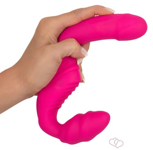 Double2Teaser - tartópánt nélküli felcsatolható vibrátor (pink) - Felcsatolható játékszerek (strap-on)