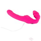 Double2Teaser - tartópánt nélküli felcsatolható vibrátor (pink) - Felcsatolható játékszerek (strap-on)