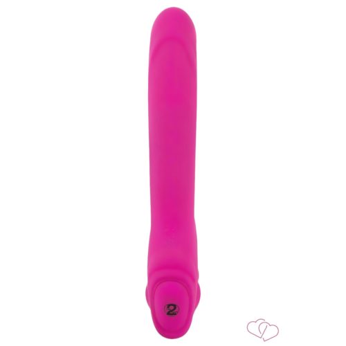 Double2Teaser - tartópánt nélküli felcsatolható vibrátor (pink) - Felcsatolható játékszerek (strap-on)
