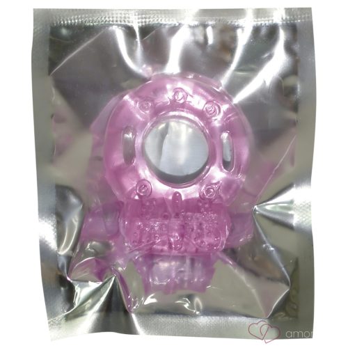 Vibrációs péniszgyűrű beépített elemmel (pink)