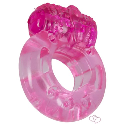 Vibrációs péniszgyűrű beépített elemmel (pink)