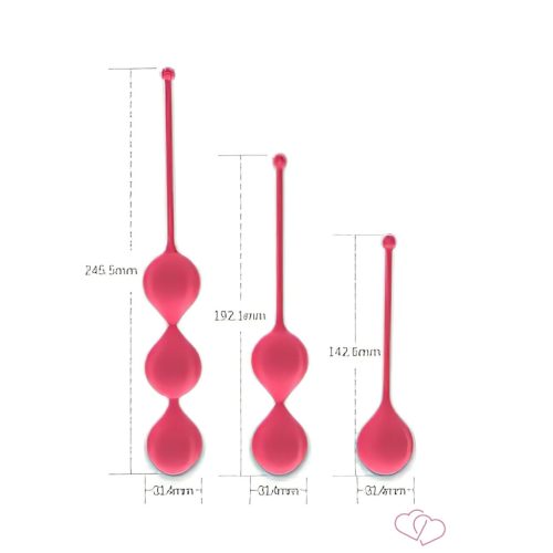Cotoxo Belle - 3 részes gésagolyó szett (piros) - Anális termékek