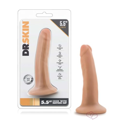 Dr. Skin 5,5 - tapadókorongos élethű dildó - natúr (14cm) - Dildók