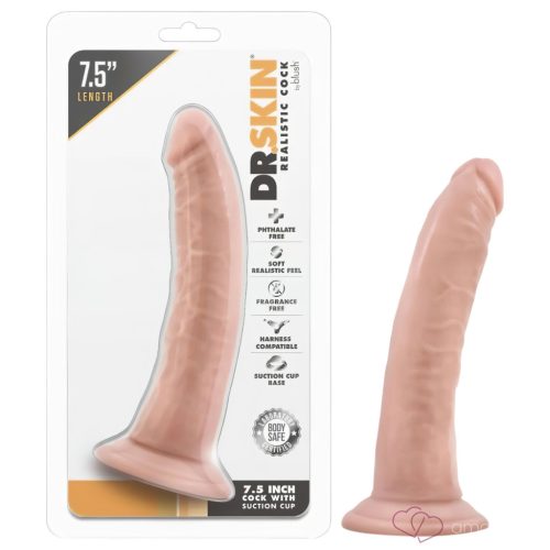 Dr. Skin 7,5 - tapadókorongos élethű dildó - natúr (17,5cm) - Dildók