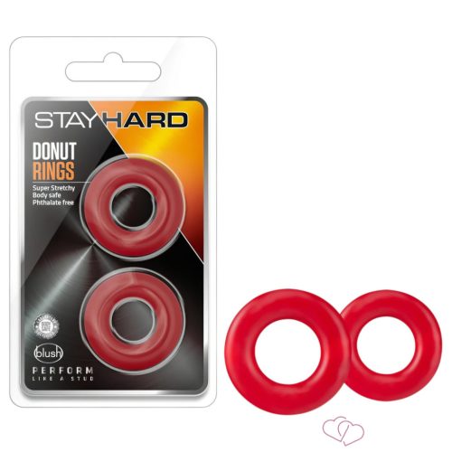 Stay Hard - péniszgyűrű szett (piros) - Férfi termékek