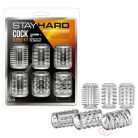 Stay Hard - péniszmandzsetta szett - átlátszó (6db) - Férfi termékek
