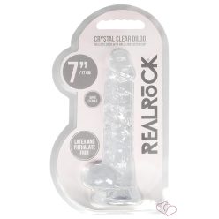 RealRock - átlátszó élethű dildó - átlátszó (17cm) - Dildók