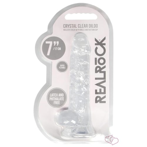 RealRock - átlátszó élethű dildó - átlátszó (17cm) - Dildók