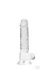 RealRock - átlátszó élethű dildó - átlátszó (17cm) - Dildók