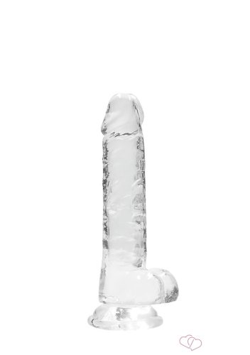 RealRock - átlátszó élethű dildó - átlátszó (17cm) - Dildók