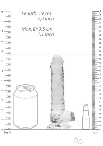 RealRock - átlátszó élethű dildó - átlátszó (17cm) - Dildók
