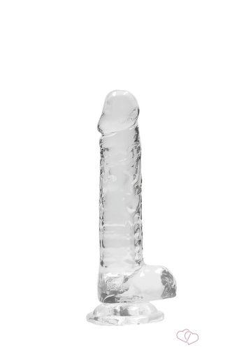 RealRock - átlátszó élethű dildó - átlátszó (17cm) - Dildók