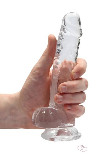 RealRock - átlátszó élethű dildó - átlátszó (17cm) - Dildók