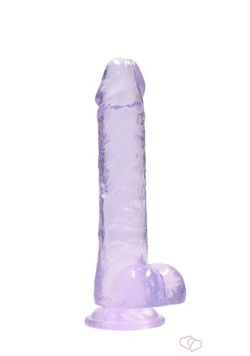 RealRock - átlátszó élethű dildó - lila (19cm) - Dildók