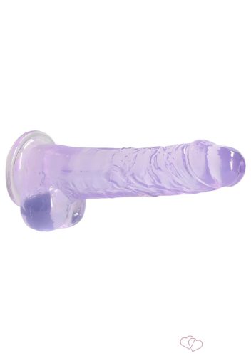 RealRock - átlátszó élethű dildó - lila (19cm) - Dildók