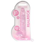 RealRock - átlátszó élethű dildó - pink (19cm) - Dildók