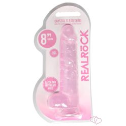 RealRock - átlátszó élethű dildó - pink (19cm) - Dildók