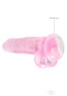 RealRock - átlátszó élethű dildó - pink (19cm) - Dildók
