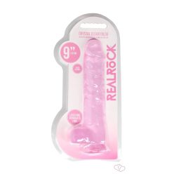 RealRock - átlátszó élethű dildó - pink (22cm) - Dildók