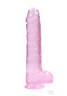 RealRock - átlátszó élethű dildó - pink (22cm) - Dildók
