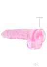 RealRock - átlátszó élethű dildó - pink (22cm) - Dildók