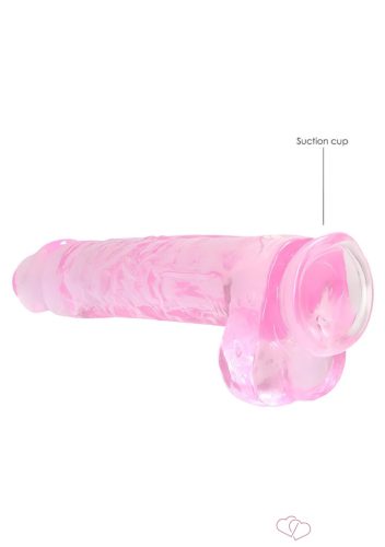 RealRock - átlátszó élethű dildó - pink (22cm) - Dildók