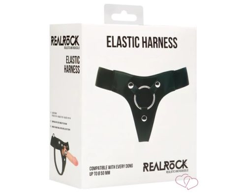 RealRock Elastic - alsó, felcsatolható termékhez (fekete) - Felcsatolható játékszerek (strap-on)