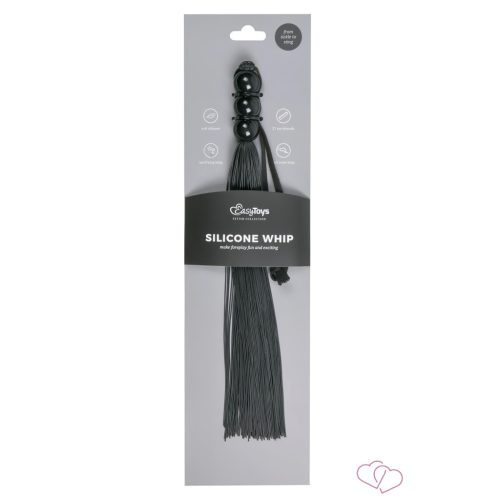 Easytoys Silicone Whip - szilikon korbács (fekete) - Fetish eszközök