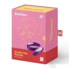 Satisfyer Double Plus Remote - rádiós, akkus párvibrátor (lila) - Vibrátorok
