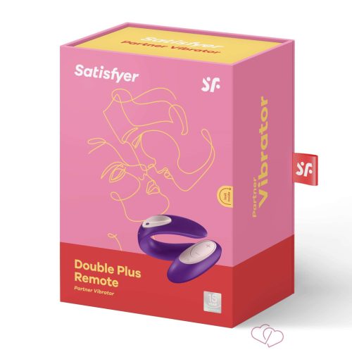 Satisfyer Double Plus Remote - rádiós, akkus párvibrátor (lila) - Vibrátorok