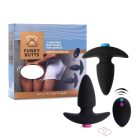 FEELZTOYS Funkybutts - akkus rádiós anál vibrátor szett (fekete) - OUTLET