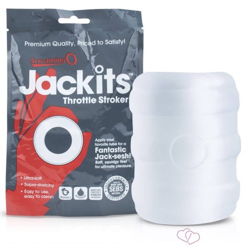 Screaming Jackits - maszturbátor, heregyűrű és nyújtó egyben (áttetsző) - Férfi termékek
