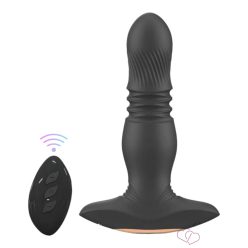 Aixiasia Roy - akkus, rádiós lökő anál vibrátor (fekete) - OUTLET