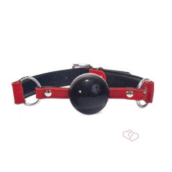 Silicone Ball Gag Black/Red - Fetish eszközök