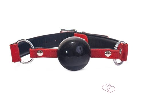 Silicone Ball Gag Black/Red - Fetish eszközök