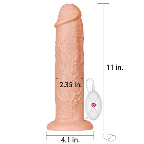 Realistic Long Vibrating Dildo Flesh 11'' - Vibrátorok
