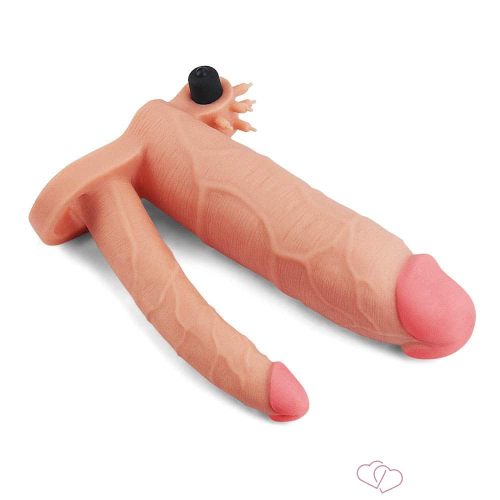 Add 3" Vibrating Double Penis Sleeve - Férfi termékek