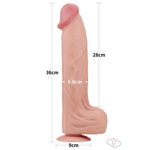 14'' King Sized Sliding Skin Dual Layer Dong