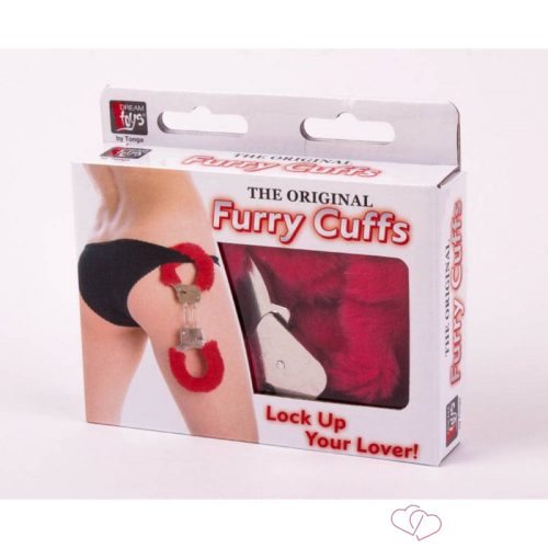 Plüss bilincsek - piros - Fetish eszközök