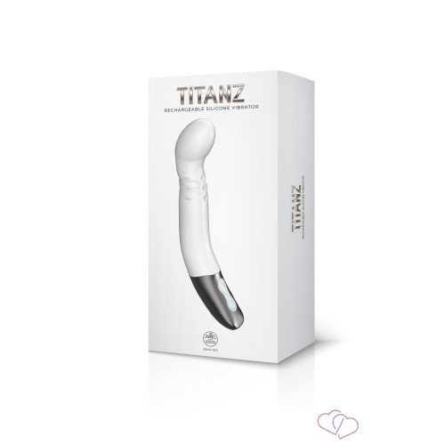 TITANZ 8" SILICONE RECHARGEABLE VIBRATOR IN IVORY WHITE_B15O25_4 - 2
