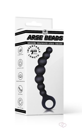 Arse Beads 7" Ribbed Silicone Anal Beads I - Anális termékek