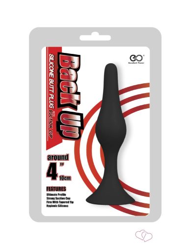 Back Up 4" Silicone Butt Plug w/Suction Cup II - Anális termékek