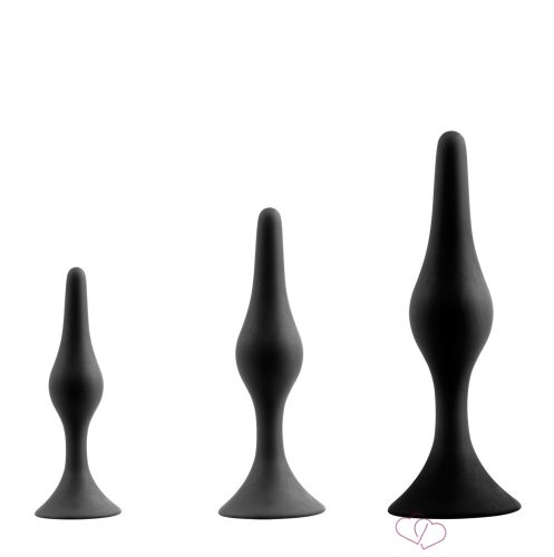 Back Up 3",4",5.5" Silicone Butt Plug w/Suction Cup (3pcs in 1 Kit Set) - Anális termékek