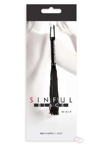 Sinful Whip Black - Fetish eszközök