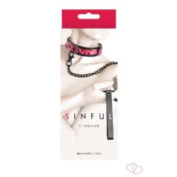 Sinful - 1'' Collar - Pink - Fetish eszközök